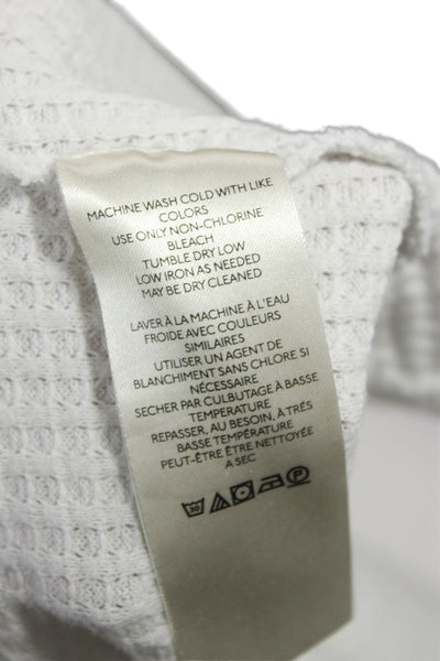 We The Free Womens Tunic Blouse V-Neck Long Sleeve White Cotton Blend Size L