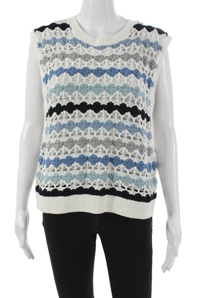 Cotton By Autumn Cashmere Women Sleeveless Geometric Vest Multicolor Size L