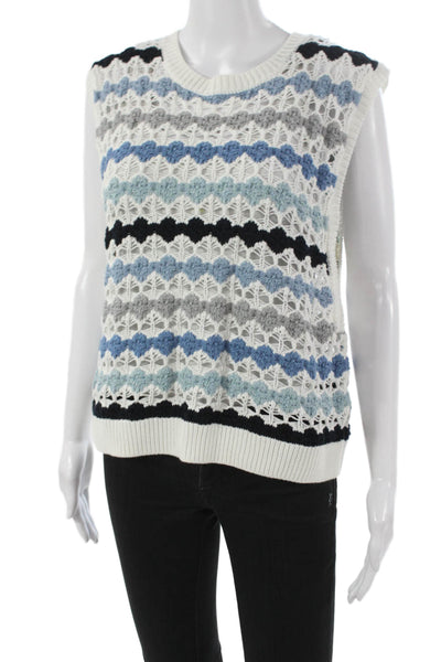 Cotton By Autumn Cashmere Women Sleeveless Geometric Vest Multicolor Size L