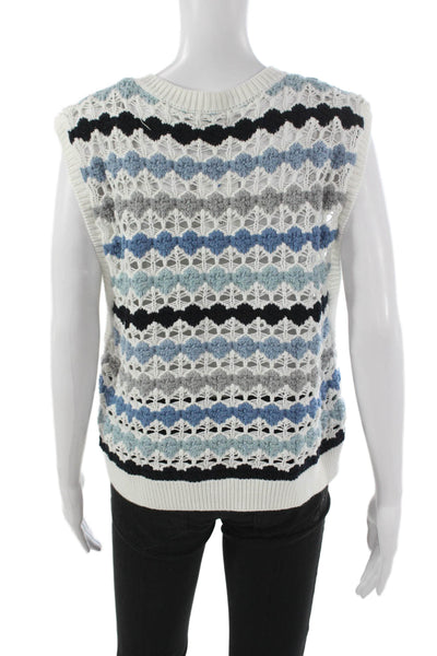 Cotton By Autumn Cashmere Women Sleeveless Geometric Vest Multicolor Size L