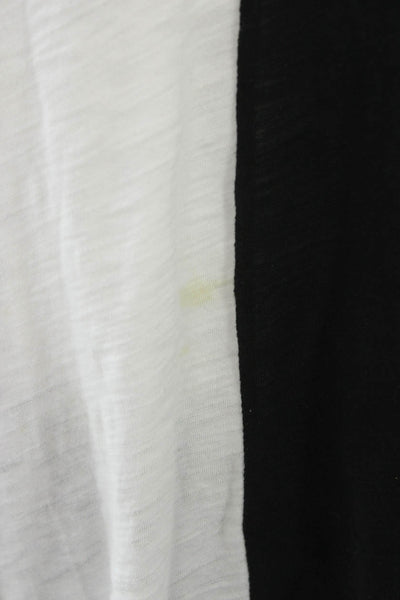 Goldie Women Black Pima Cotton Colorblock T-Shirt Short Sleeve Size L