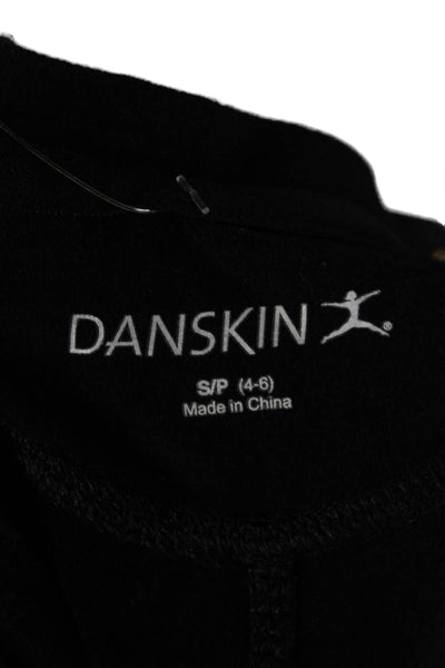 Danskin Womens Basic Cotton V-Neck Long Sleeve T-Shirt Black Size S
