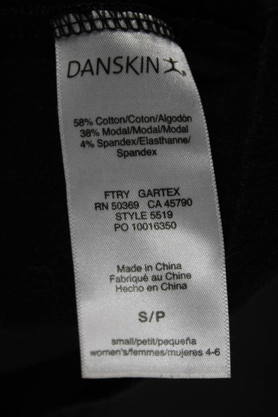 Danskin Womens Basic Scoop Neck Cotton Short Sleeve T-Shirt Black Size S