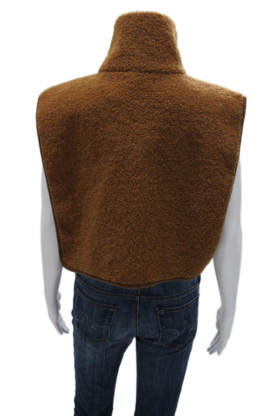Steve Madden Women Dickey Collar Vest Brown High Neck Sleeveless Size One Size