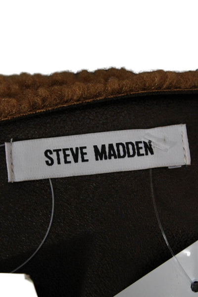 Steve Madden Women Dickey Collar Vest Brown High Neck Sleeveless Size One Size