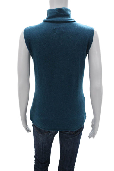 Diane Snyder Womens Blue Cashmere Turtleneck Tank Sweater Size S