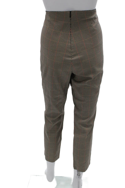 Rag & Bone Womens Cropped Checked Cotton Blend Pants Multicolor Size 12