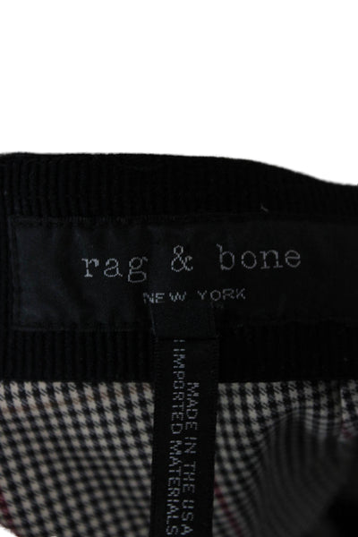 Rag & Bone Womens Cropped Checked Cotton Blend Pants Multicolor Size 12