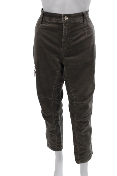 MAC Rich Jeans Womens Cargo Pants Gray Cotton Button Size 40