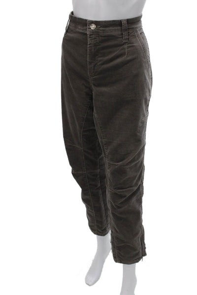 MAC Rich Jeans Womens Cargo Pants Gray Cotton Button Size 40