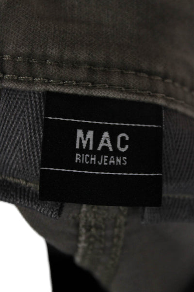 MAC Rich Jeans Womens Cargo Pants Gray Cotton Button Size 40