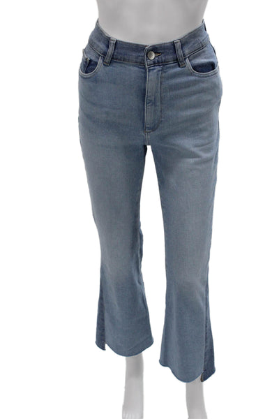 DL1961 Women Cropped High Rise Blue Cotton Jeans Button Fly Size 26