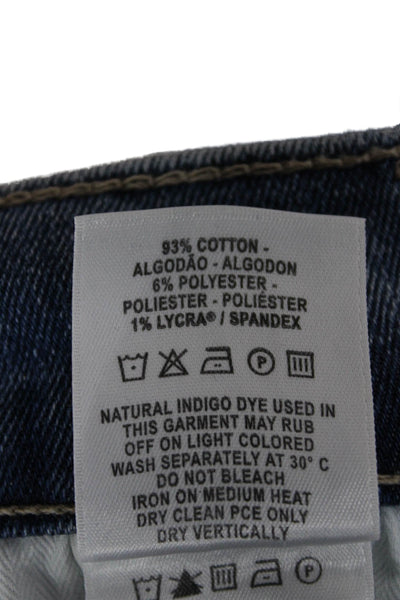 DL1961 Women Cropped High Rise Blue Cotton Jeans Button Fly Size 26