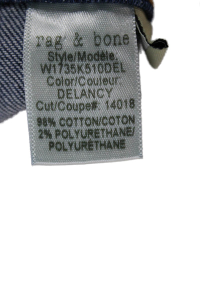 Rag & Bone Womens Tapered Jeans Blue High Rise Cotton Blend Size 28