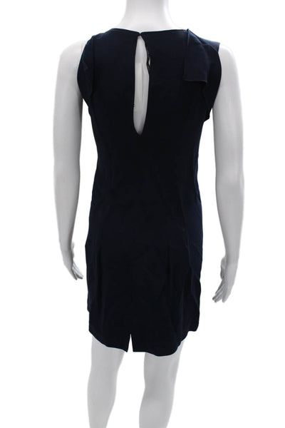 Roland Mouret Womens Sheath Dress Blue Sleeveless Cowl Neck Viscose Size 8
