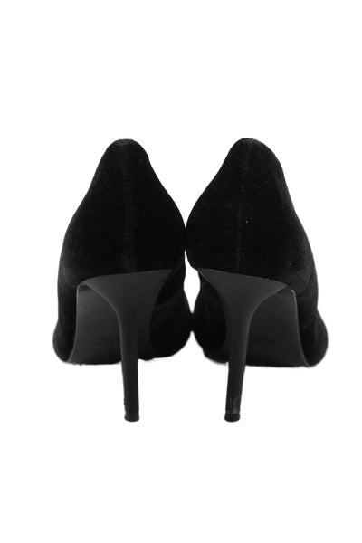 Zara Women's Pointed Toe Faux Suede Stiletto Pumps Black Size 39
