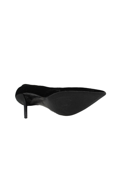 Zara Women's Pointed Toe Faux Suede Stiletto Pumps Black Size 39