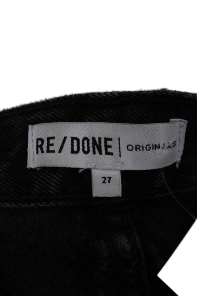 Re/Done Womens Straight Jeans Black 100% Cotton Mid Rise Size 27