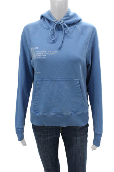 Helmut Lang Women Pullover Blue Cotton Long Sleeve Size S