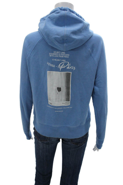 Helmut Lang Women Pullover Blue Cotton Long Sleeve Size S
