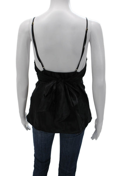 Tove Womens Silk Black Sweetheart Camisole Sleeveless Tie Closure Size 34