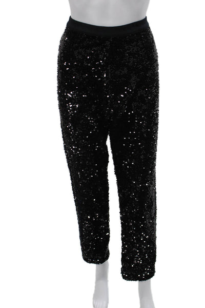 Joan Vass Womens Straight Pants Black Polyester Pull On Size 2