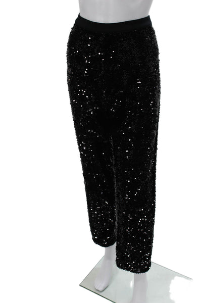 Joan Vass Womens Straight Pants Black Polyester Pull On Size 2