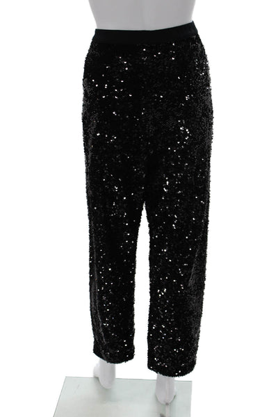 Joan Vass Womens Straight Pants Black Polyester Pull On Size 2