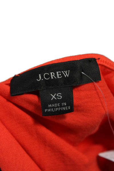 J Crew Women Basic Sleeveless Cotton Tank Round Neck Orange Size XS