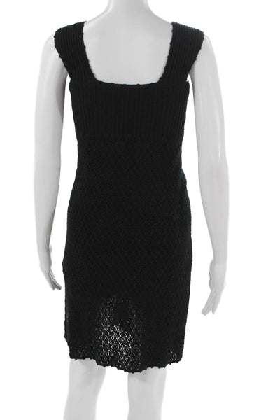 J Crew Women Tank Dress Black Square Neck Cotton Short Size XS