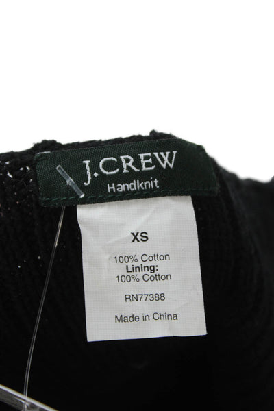 J Crew Women Tank Dress Black Square Neck Cotton Short Size XS
