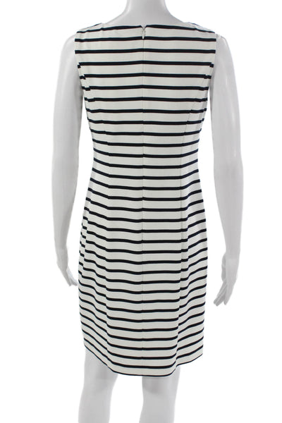 Eliza J Women Sheath Striped Sleeveless V-Neck White Dress Size 2