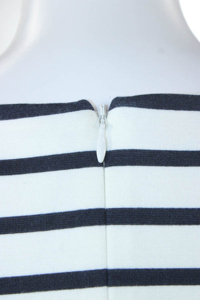 Eliza J Women Sheath Striped Sleeveless V-Neck White Dress Size 2