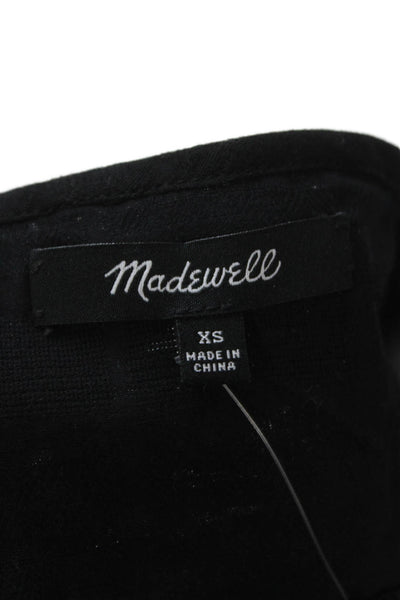 Madewell Women Shift Dress Black Cotton Half Sleeve Size XS