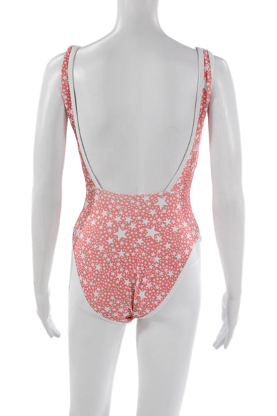 LainSnow Womens One Piece Pink Spotted Polyester Swimwear Size S