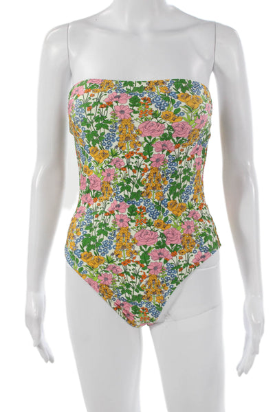 J Crew Womens Floral Multicolor One Piece Swimsuit Polyamide Elastane Size 2