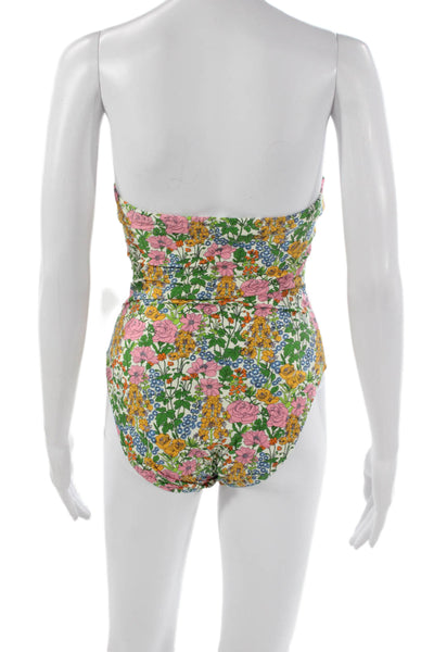J Crew Womens Floral Multicolor One Piece Swimsuit Polyamide Elastane Size 2