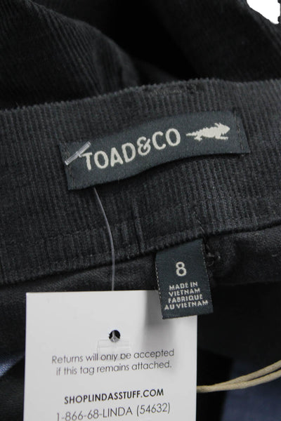 Toad & Co Women Gray Organic Cotton Zip Pants Size 8