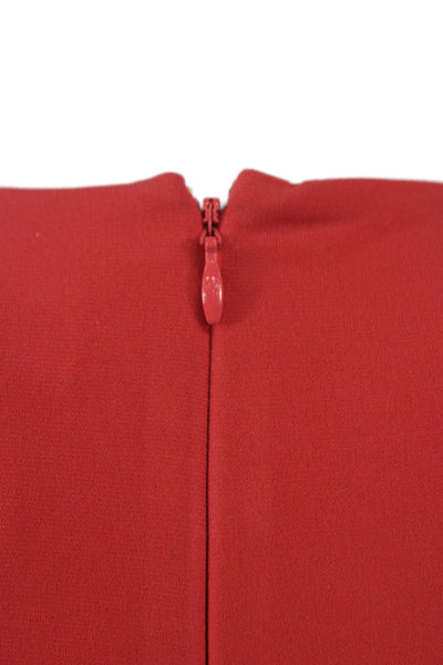 Michael Michael Kors Women Red Long Sleeveless Round Neck Jumpsuit Zip Size XS