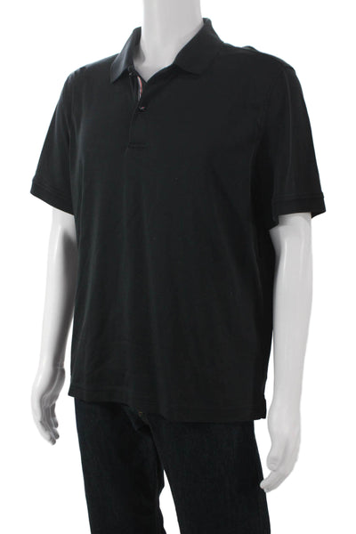 Untuckit Men Black Cotton Polo Short Sleeve Collared Shirt Size XL