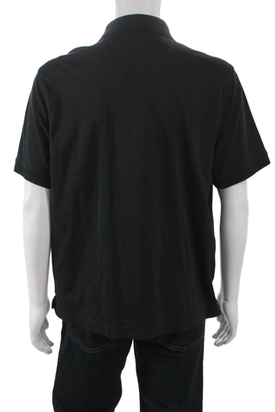 Untuckit Men Black Cotton Polo Short Sleeve Collared Shirt Size XL
