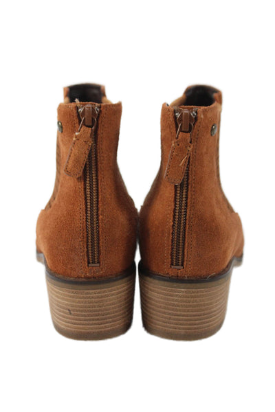 Cole Haan Womens Suede Pointed Toe Ankle Boots Shoes Brown Size 7.5B