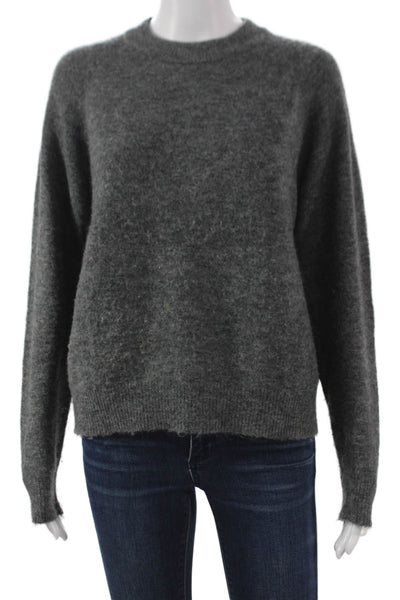 Zara Women Pullover Crew Neck Long Sleeve Gray Nylon Size S