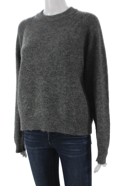 Zara Women Pullover Crew Neck Long Sleeve Gray Nylon Size S