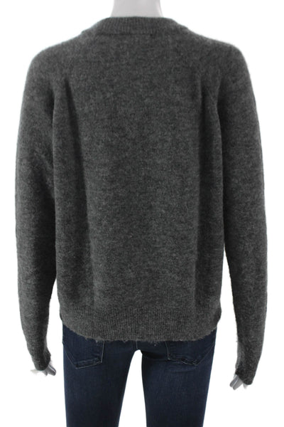 Zara Women Pullover Crew Neck Long Sleeve Gray Nylon Size S