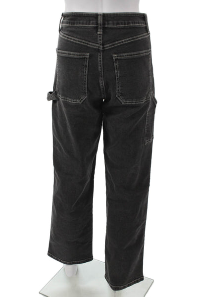 Just Black Denim Teens Straight Black High Rise Jeans Inseam 30 Size 25
