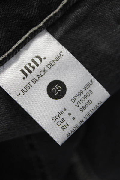 Just Black Denim Teens Straight Black High Rise Jeans Inseam 30 Size 25