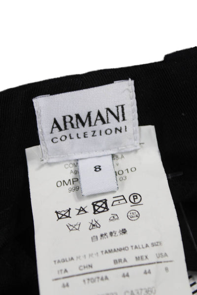 Armani Collezioni Women Dress Pants Black Virgin Wool Zip Size 8