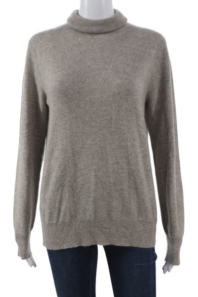 Neiman Marcus Women Cashmere Turtleneck Pullover Sweater Beige Size L