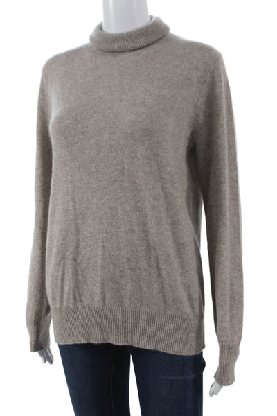 Neiman Marcus Women Cashmere Turtleneck Pullover Sweater Beige Size L